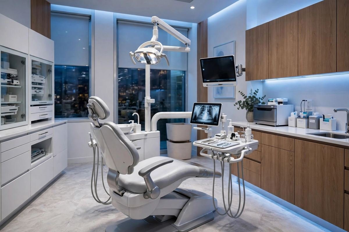 Modern, well-lit dental treatment room